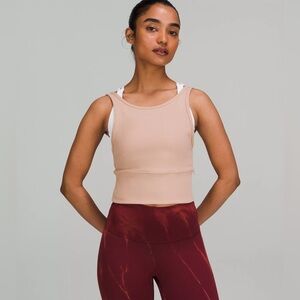 lululemon athletica Power Pivot Ribbed Beige Crop Top